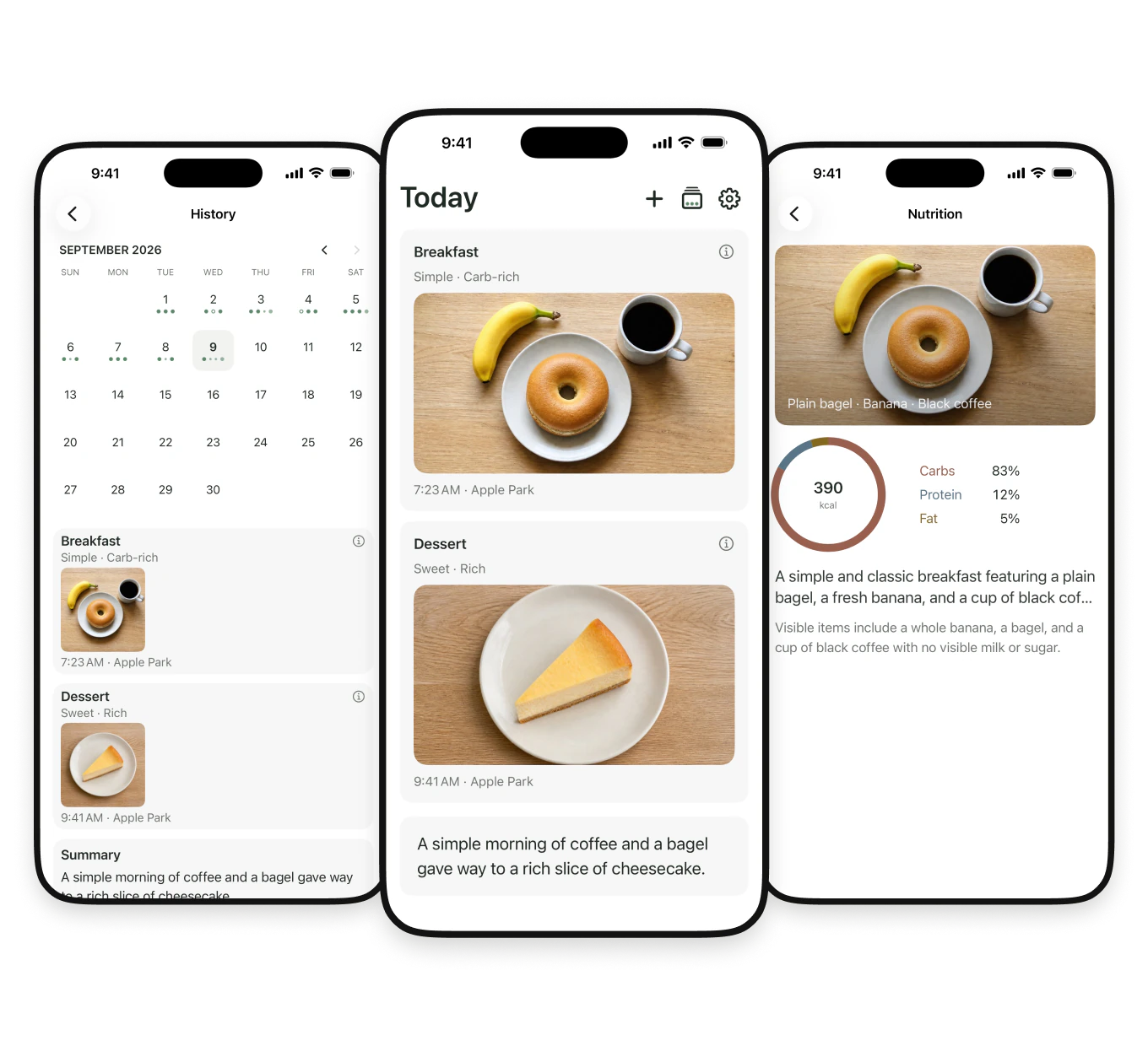 Today With app screens showing History, Today, and Nutrition.